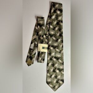 Joseph Abboud Men’s 100% Silk Tie Italian New Green Unisex Blokecore Old Money